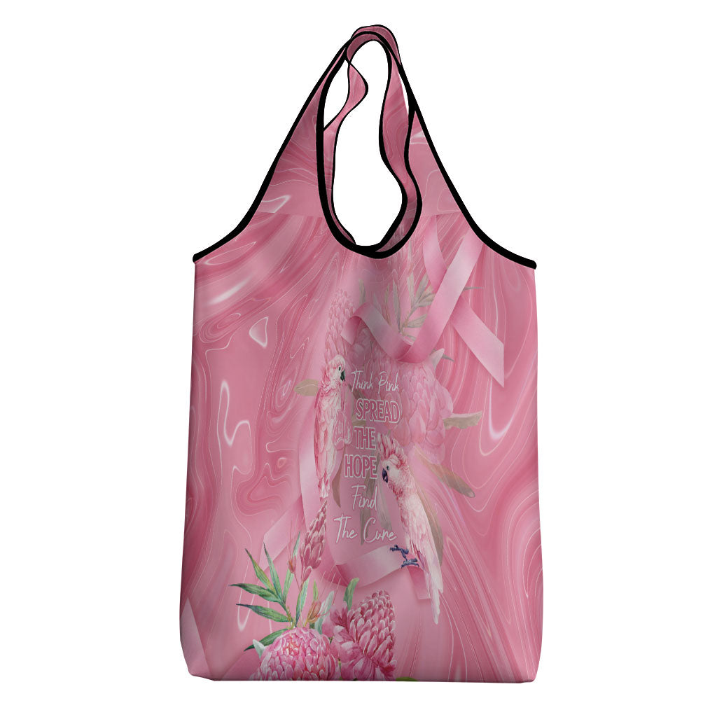 Australia Breast Cancer Support Grocery Bag Think Pink Cockatoos Ribbon