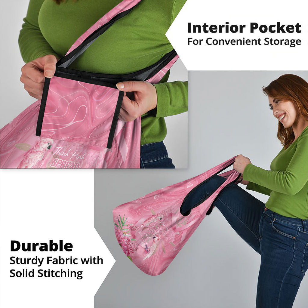Australia Breast Cancer Support Grocery Bag Think Pink Cockatoos Ribbon