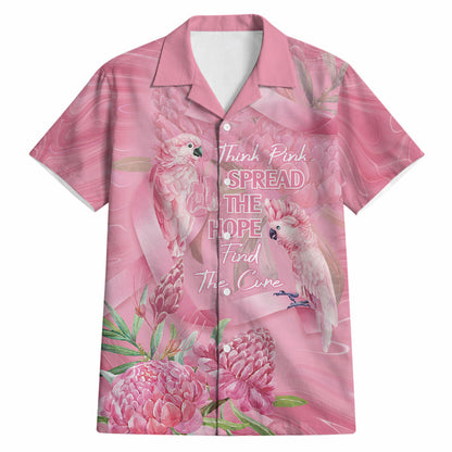 Australia Breast Cancer Support Hawaiian Shirt Think Pink Cockatoos Ribbon