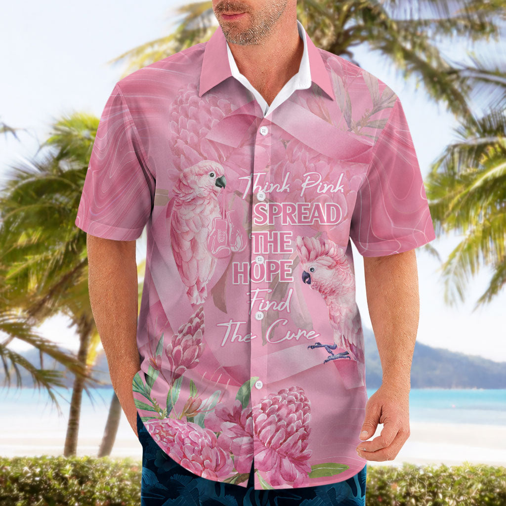Australia Breast Cancer Support Hawaiian Shirt Think Pink Cockatoos Ribbon