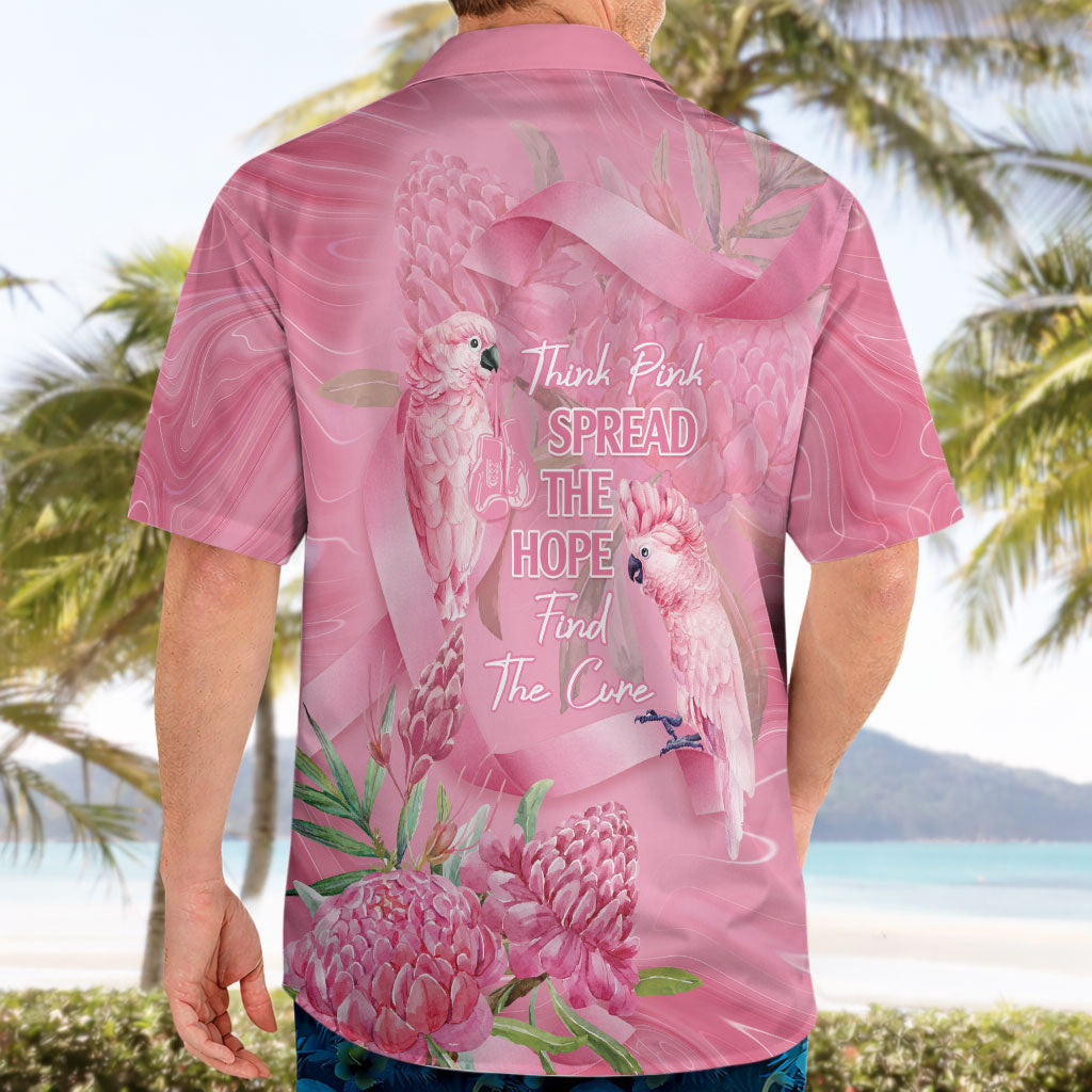 Australia Breast Cancer Support Hawaiian Shirt Think Pink Cockatoos Ribbon