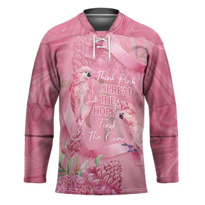 Australia Breast Cancer Support Hockey Jersey Think Pink Cockatoos Ribbon