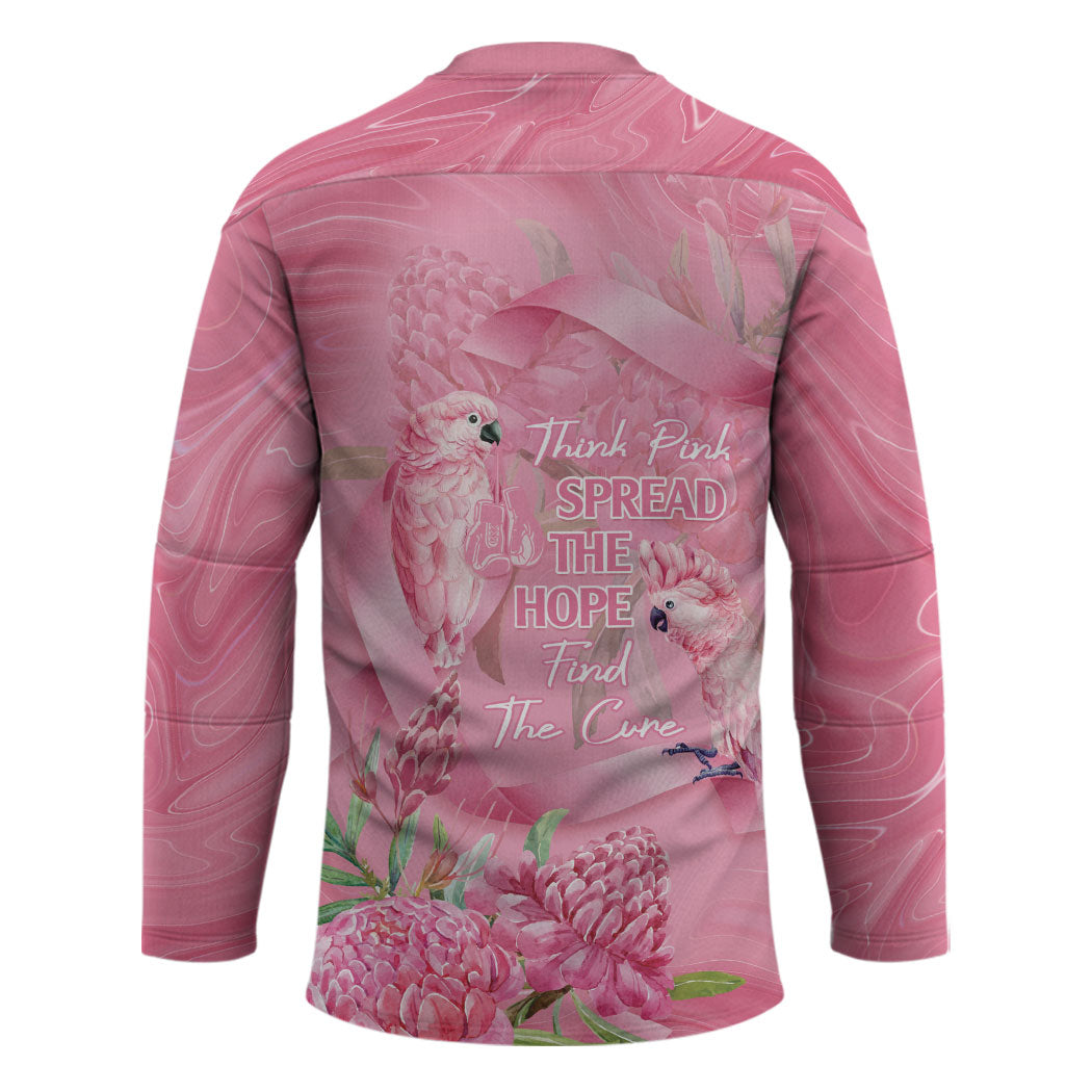 Australia Breast Cancer Support Hockey Jersey Think Pink Cockatoos Ribbon