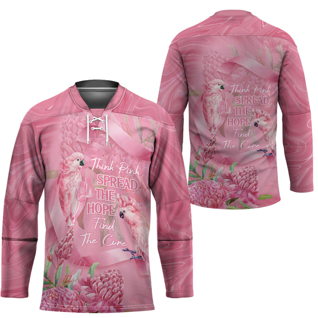 Australia Breast Cancer Support Hockey Jersey Think Pink Cockatoos Ribbon