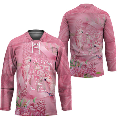 Australia Breast Cancer Support Hockey Jersey Think Pink Cockatoos Ribbon