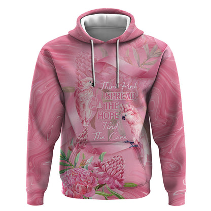 Australia Breast Cancer Support Hoodie Think Pink Cockatoos Ribbon