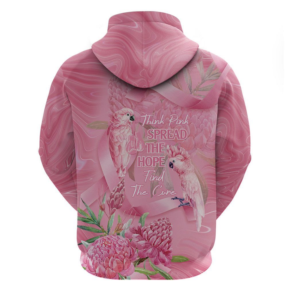 Australia Breast Cancer Support Hoodie Think Pink Cockatoos Ribbon