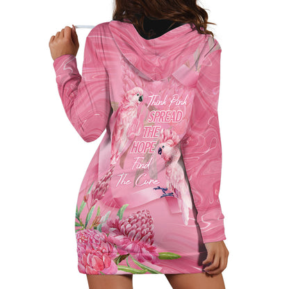Australia Breast Cancer Support Hoodie Dress Think Pink Cockatoos Ribbon