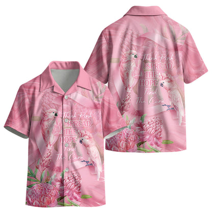 Australia Breast Cancer Support Kid Hawaiian Shirt Think Pink Cockatoos Ribbon