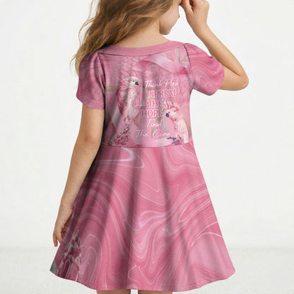 Australia Breast Cancer Support Kid Short Sleeve Dress Think Pink Cockatoos Ribbon