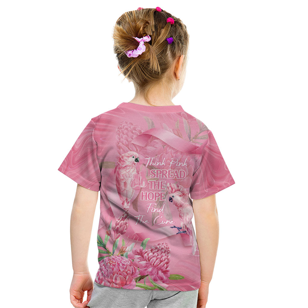 Australia Breast Cancer Support Kid T Shirt Think Pink Cockatoos Ribbon