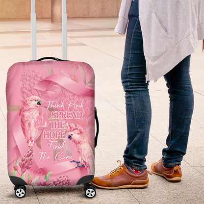 Australia Breast Cancer Support Luggage Cover Think Pink Cockatoos Ribbon