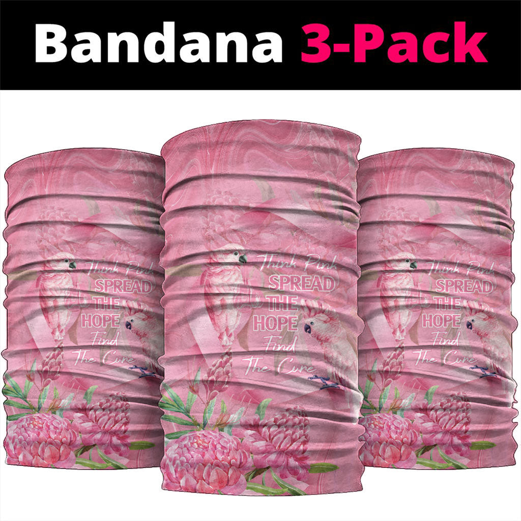 Australia Breast Cancer Support Neck Gaiter Think Pink Cockatoos Ribbon