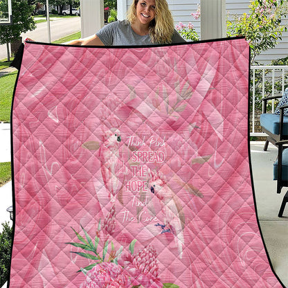Australia Breast Cancer Support Quilt Think Pink Cockatoos Ribbon