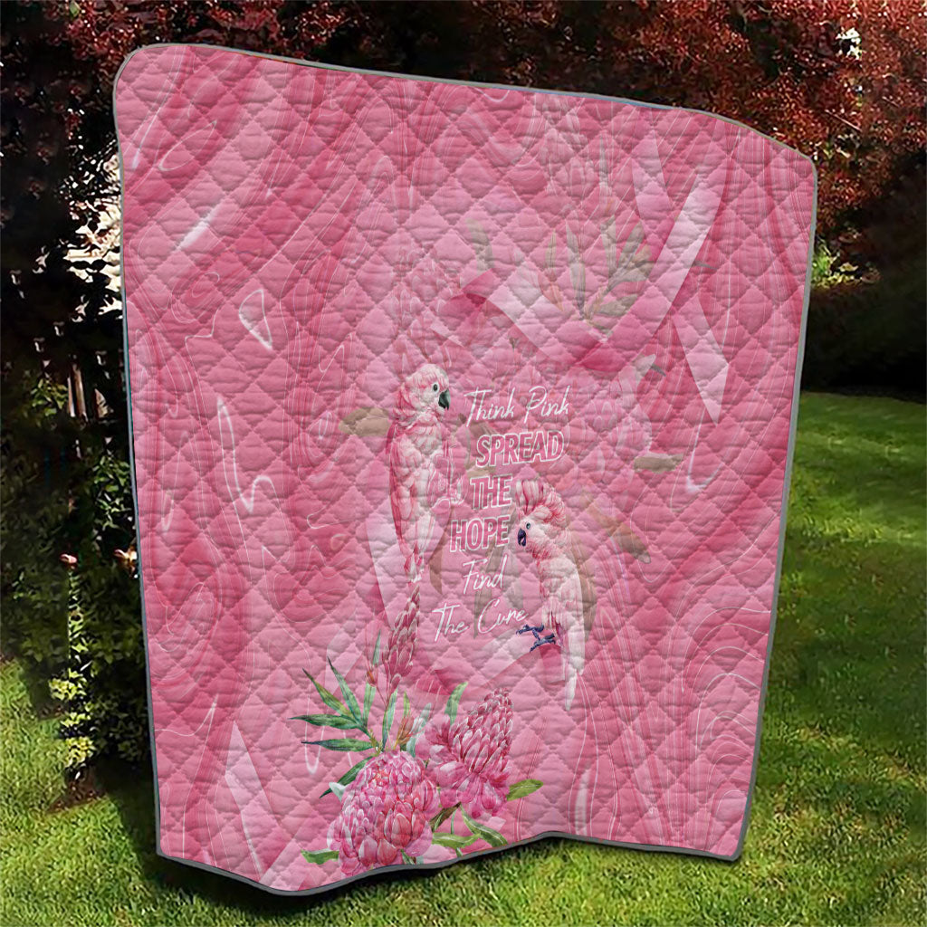 Australia Breast Cancer Support Quilt Think Pink Cockatoos Ribbon