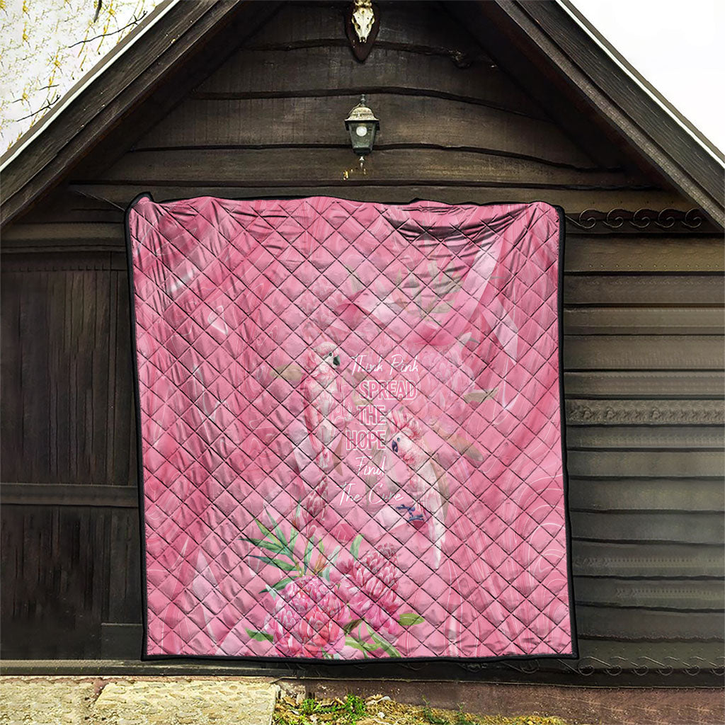 Australia Breast Cancer Support Quilt Think Pink Cockatoos Ribbon