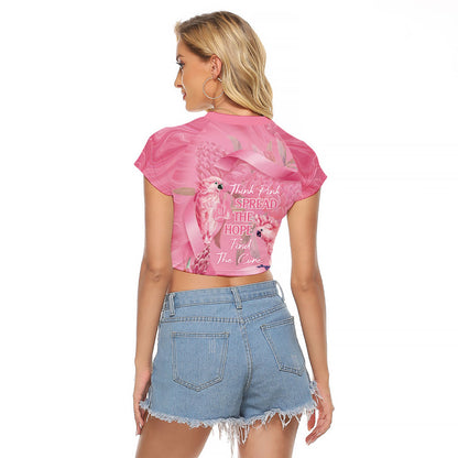 Australia Breast Cancer Support Raglan Cropped T Shirt Think Pink Cockatoos Ribbon