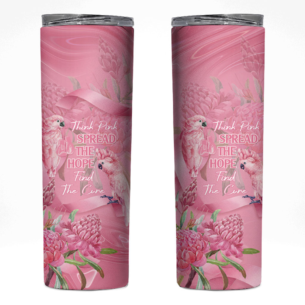 Australia Breast Cancer Support Skinny Tumbler Think Pink Cockatoos Ribbon