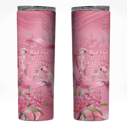 Australia Breast Cancer Support Skinny Tumbler Think Pink Cockatoos Ribbon