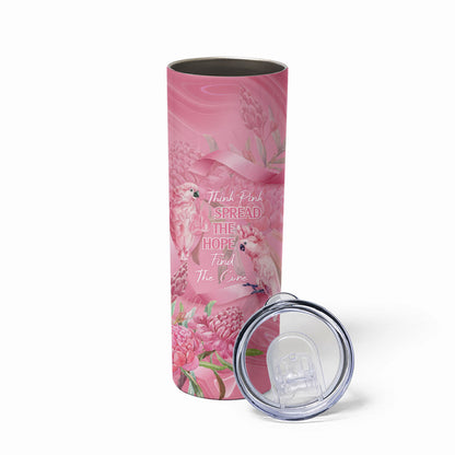 Australia Breast Cancer Support Skinny Tumbler Think Pink Cockatoos Ribbon