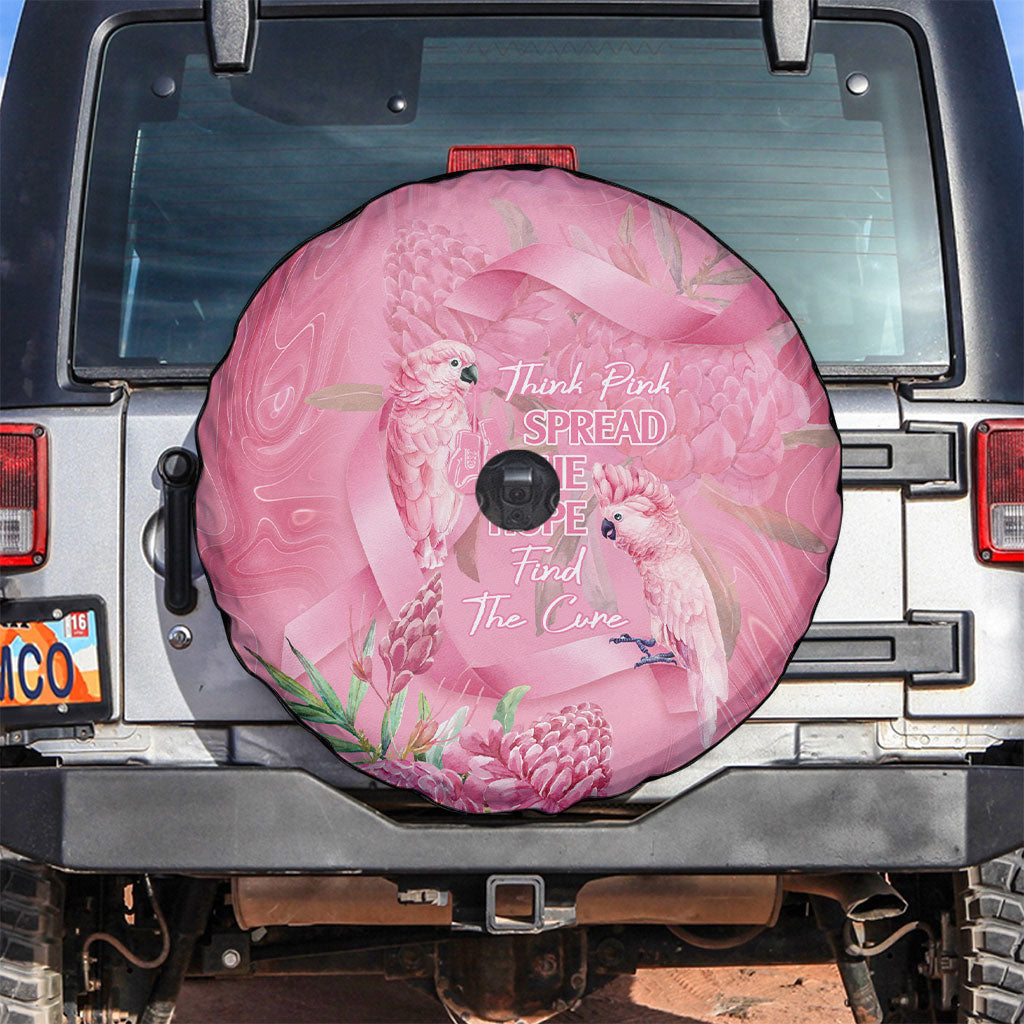 Australia Breast Cancer Support Spare Tire Cover Think Pink Cockatoos Ribbon