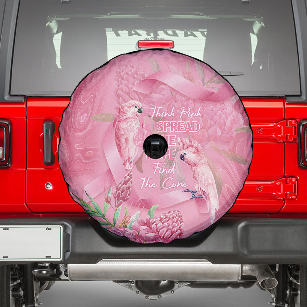 Australia Breast Cancer Support Spare Tire Cover Think Pink Cockatoos Ribbon