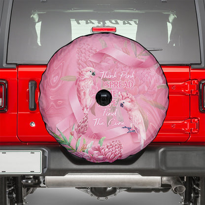Australia Breast Cancer Support Spare Tire Cover Think Pink Cockatoos Ribbon
