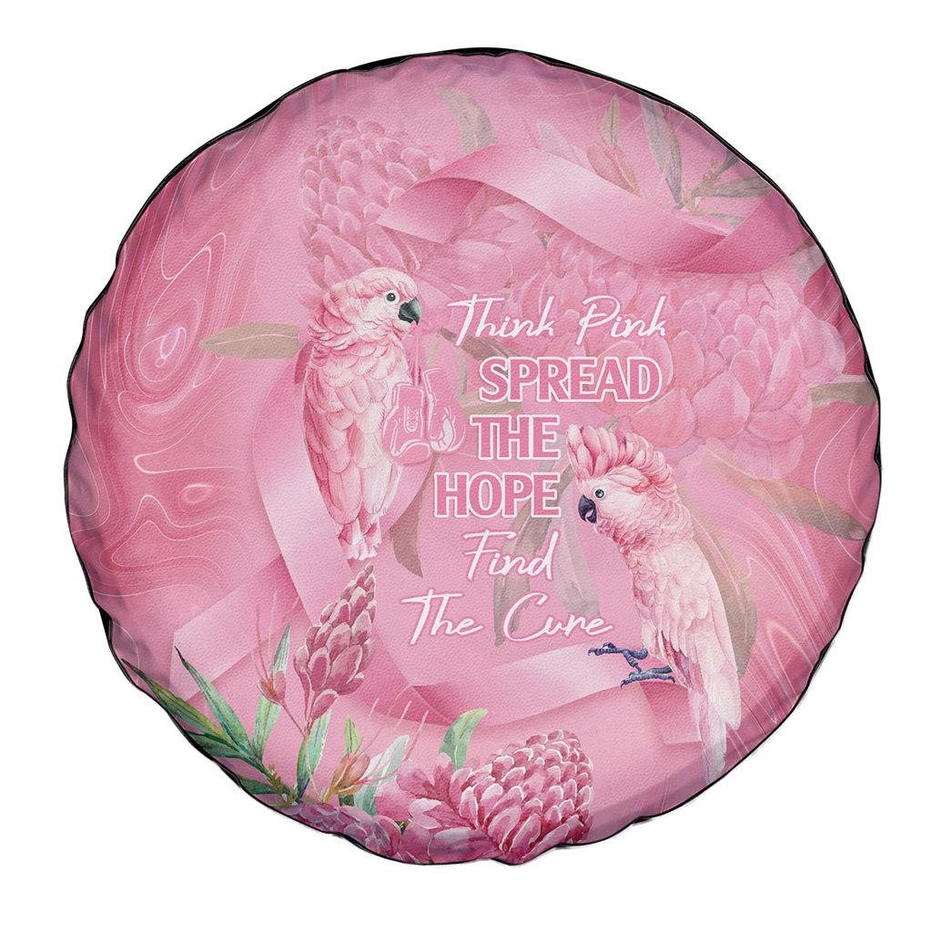 Australia Breast Cancer Support Spare Tire Cover Think Pink Cockatoos Ribbon