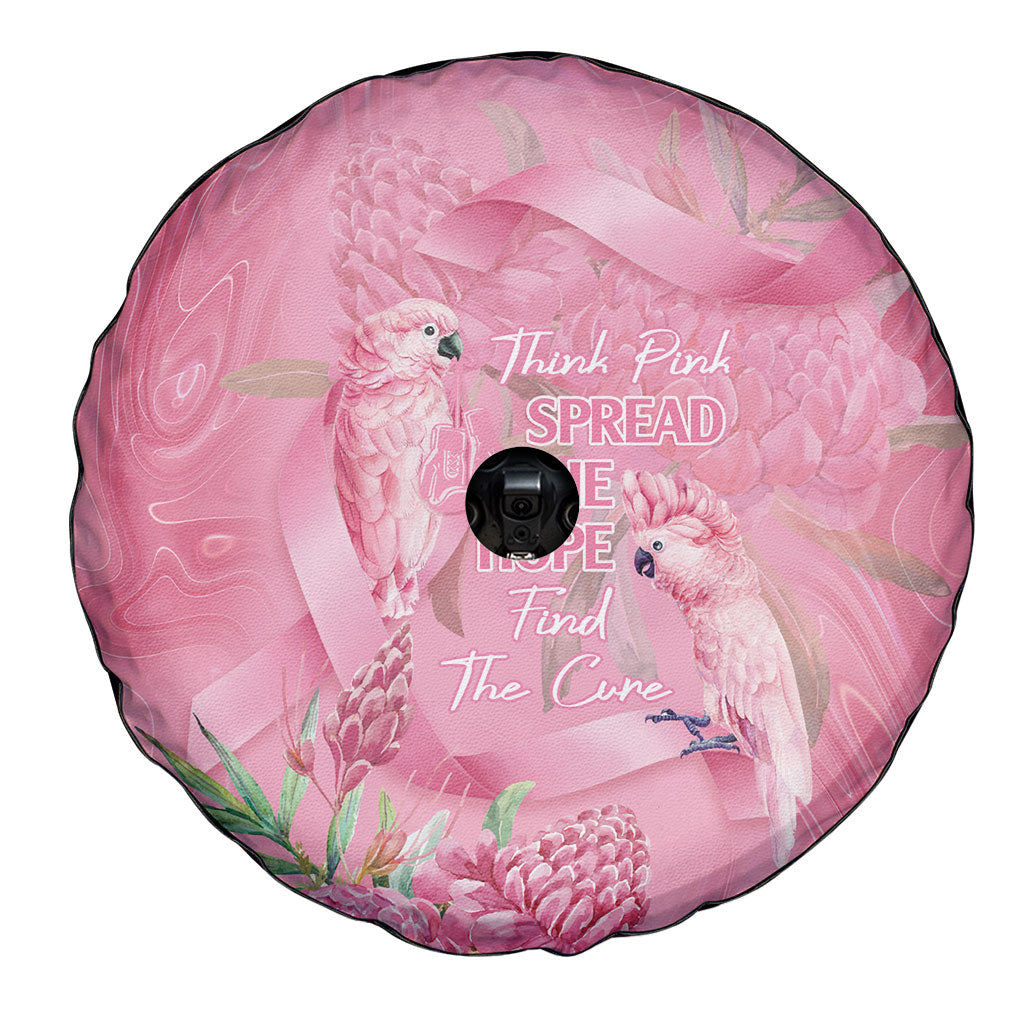 Australia Breast Cancer Support Spare Tire Cover Think Pink Cockatoos Ribbon