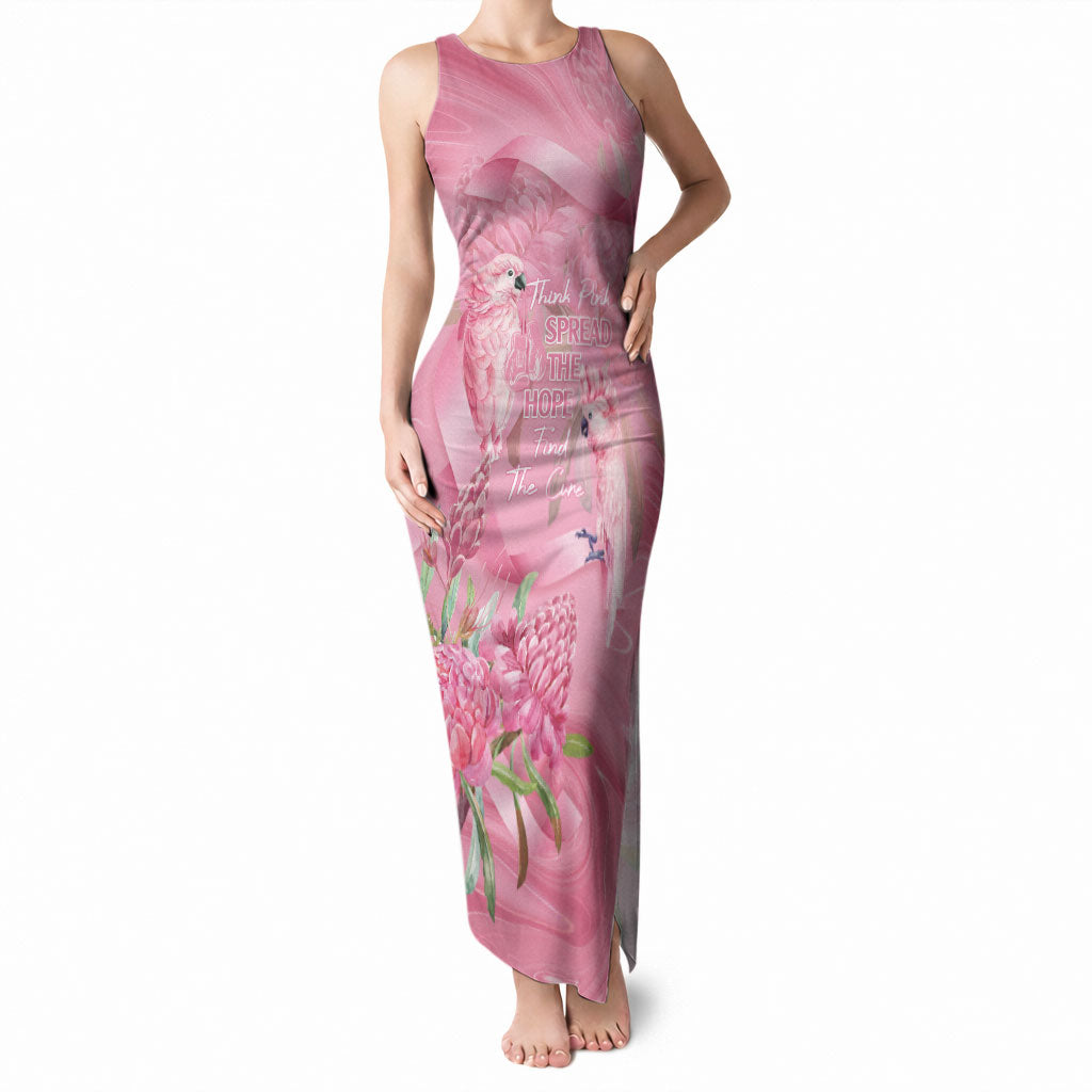 Australia Breast Cancer Support Tank Maxi Dress Think Pink Cockatoos Ribbon