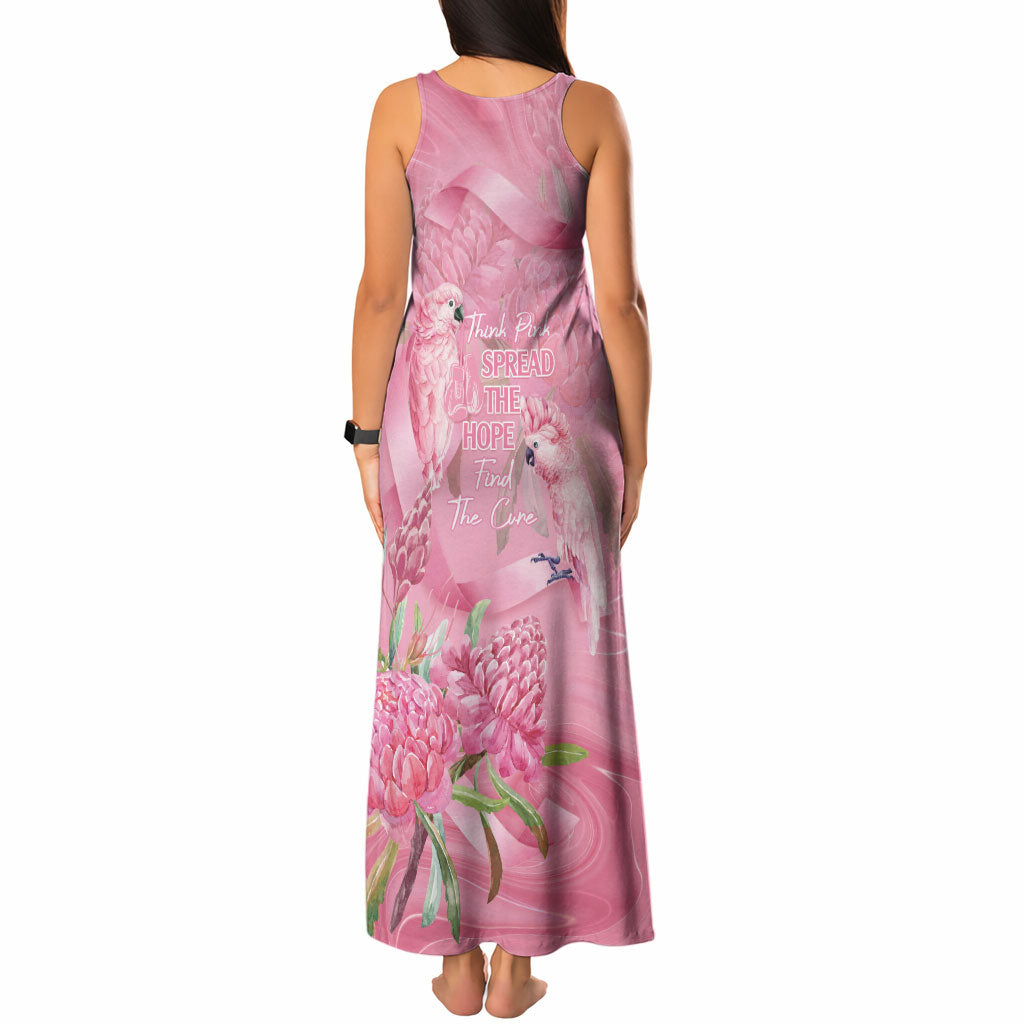 Australia Breast Cancer Support Tank Maxi Dress Think Pink Cockatoos Ribbon