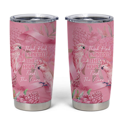 Australia Breast Cancer Support Tumbler Cup Think Pink Cockatoos Ribbon