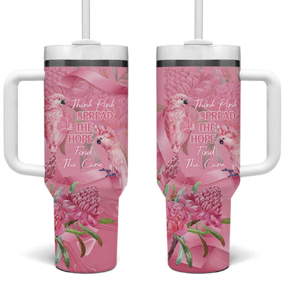 Australia Breast Cancer Support Tumbler With Handle Think Pink Cockatoos Ribbon