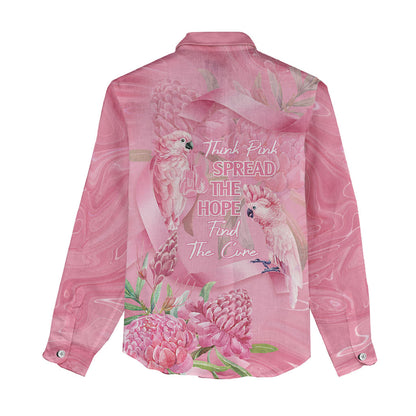 Australia Breast Cancer Support Women Casual Shirt Think Pink Cockatoos Ribbon
