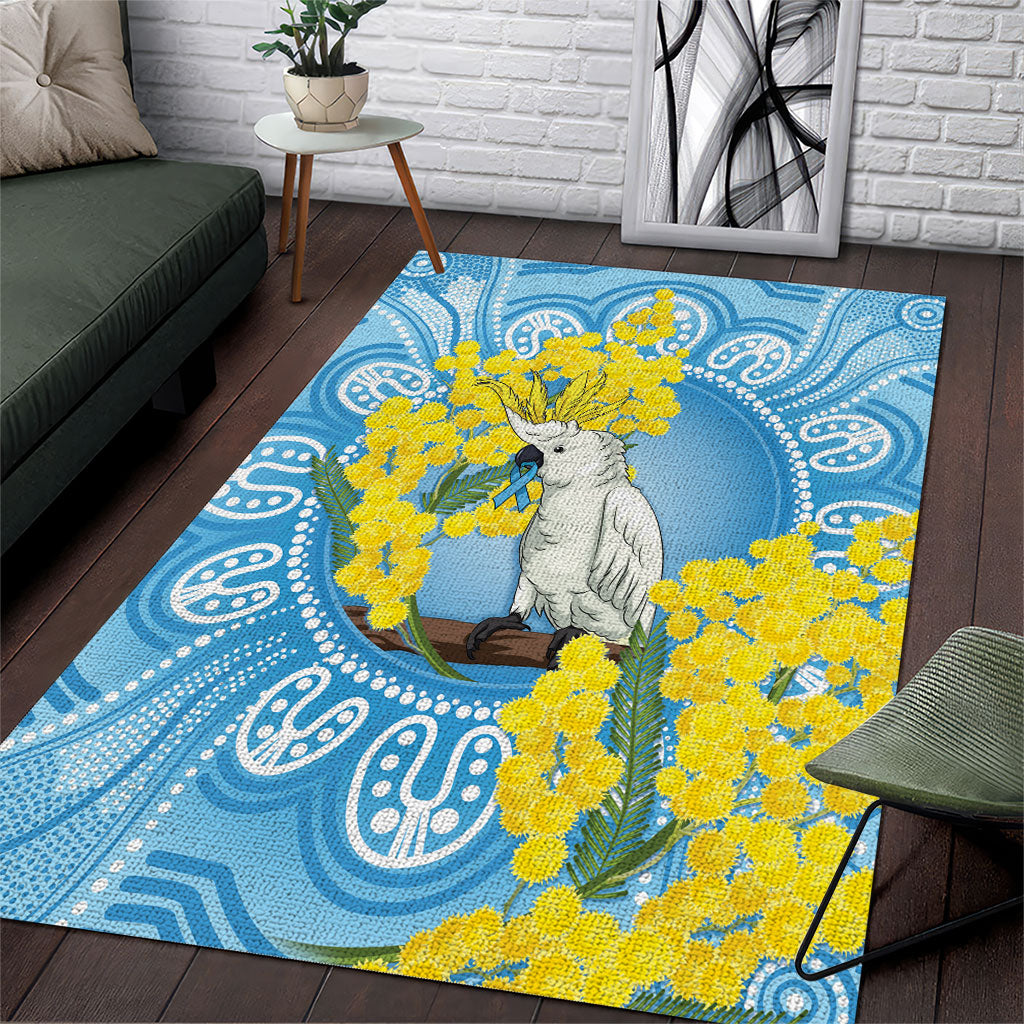World Diabetes Day Australia Area Rug Yellow-crested Cockatoo Golden Wattle Aboriginal