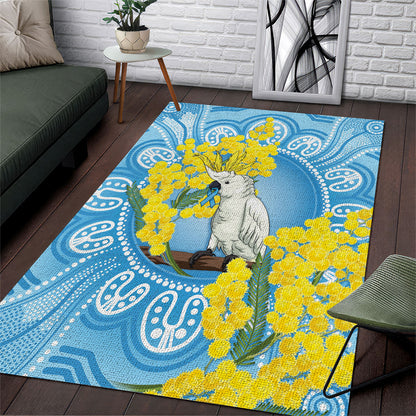 World Diabetes Day Australia Area Rug Yellow-crested Cockatoo Golden Wattle Aboriginal