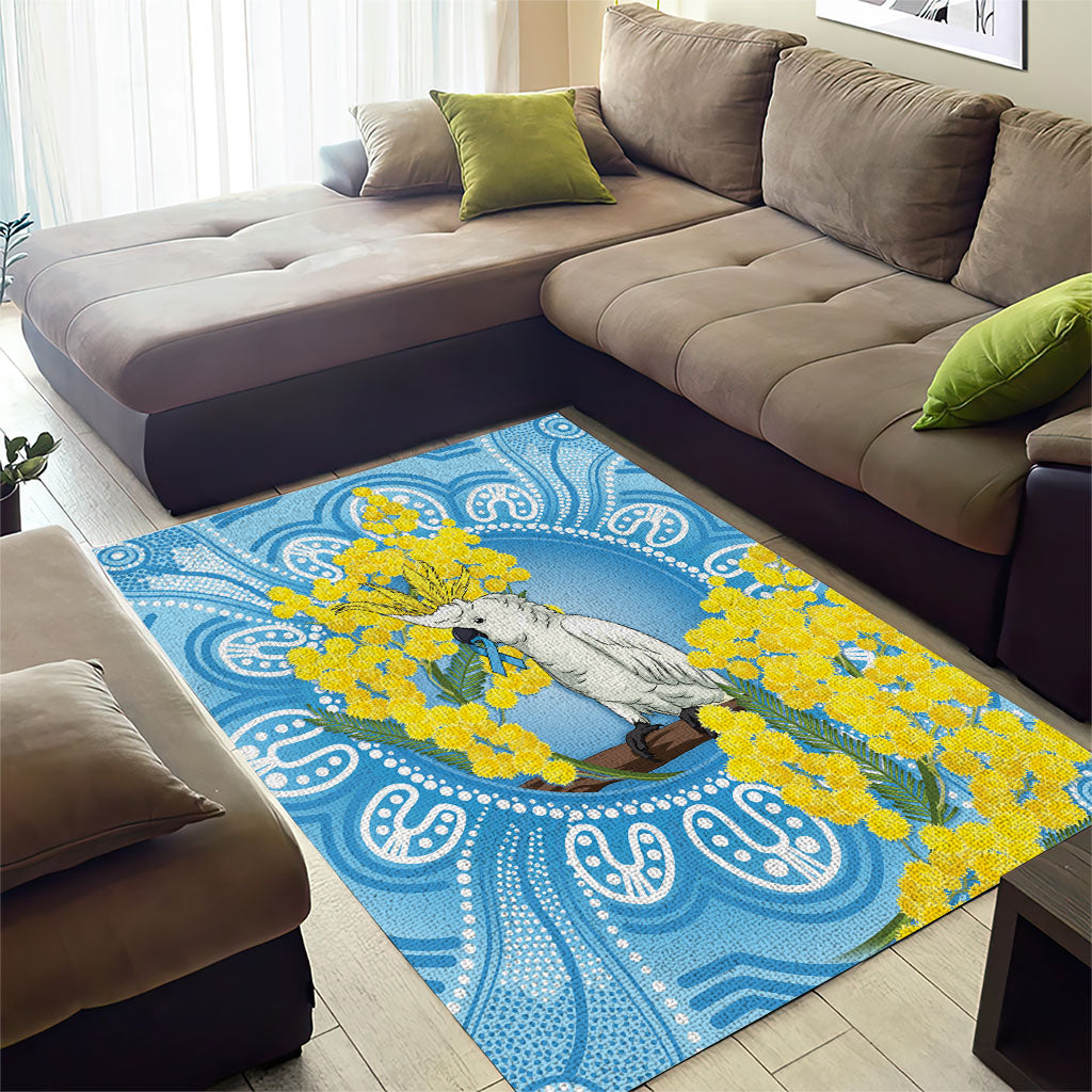 World Diabetes Day Australia Area Rug Yellow-crested Cockatoo Golden Wattle Aboriginal