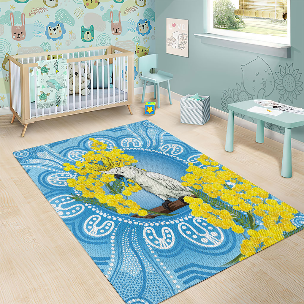 World Diabetes Day Australia Area Rug Yellow-crested Cockatoo Golden Wattle Aboriginal