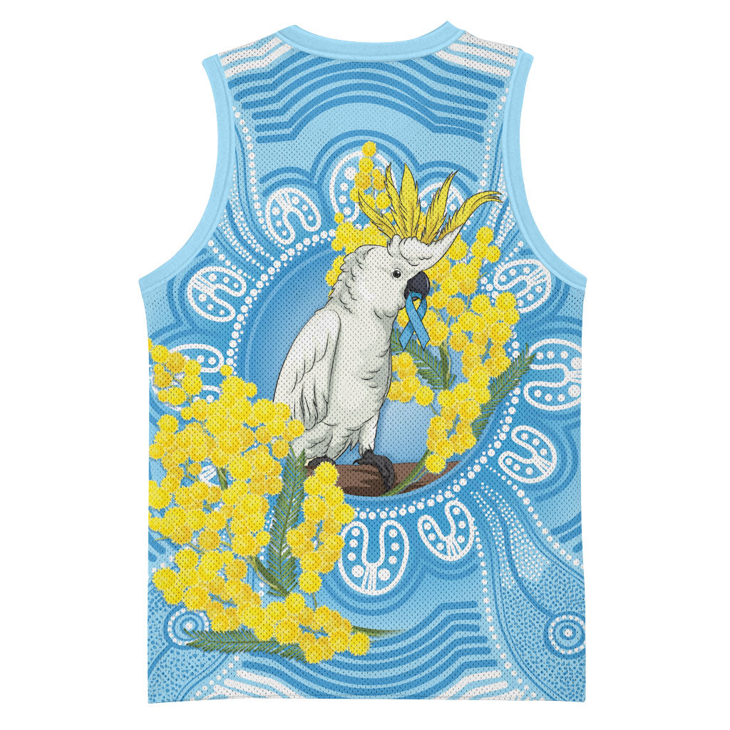 World Diabetes Day Australia Basketball Jersey Yellow-crested Cockatoo Golden Wattle Aboriginal