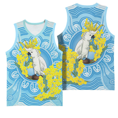 World Diabetes Day Australia Basketball Jersey Yellow-crested Cockatoo Golden Wattle Aboriginal