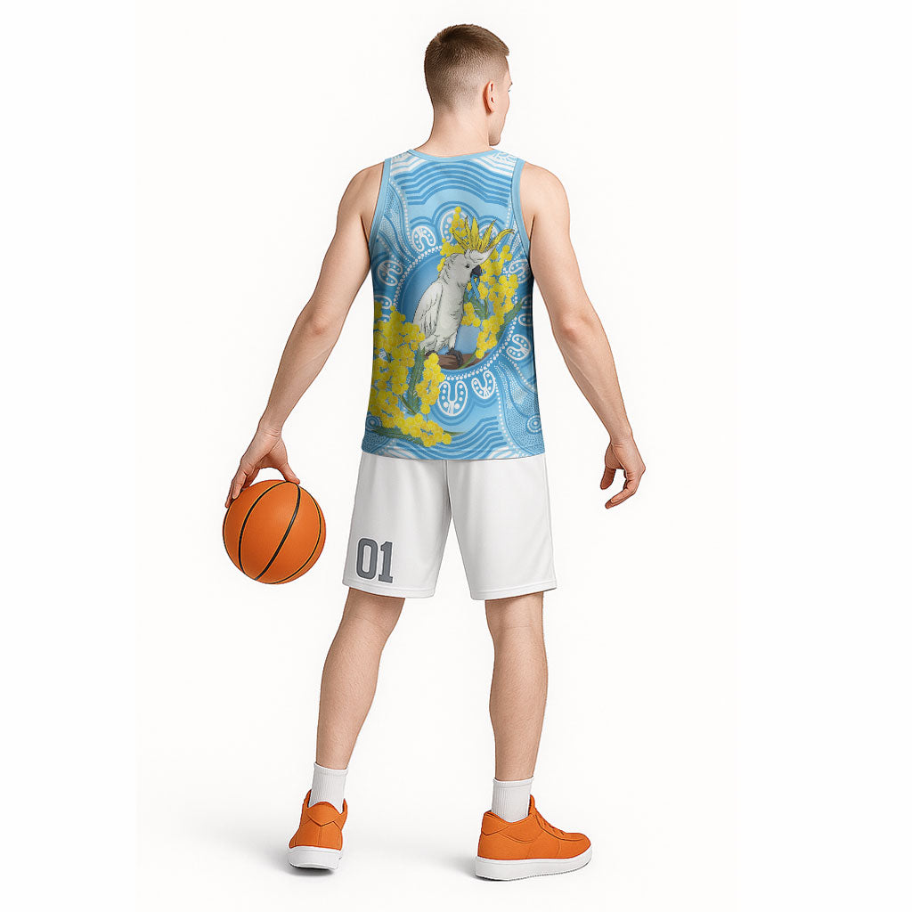 World Diabetes Day Australia Basketball Jersey Yellow-crested Cockatoo Golden Wattle Aboriginal