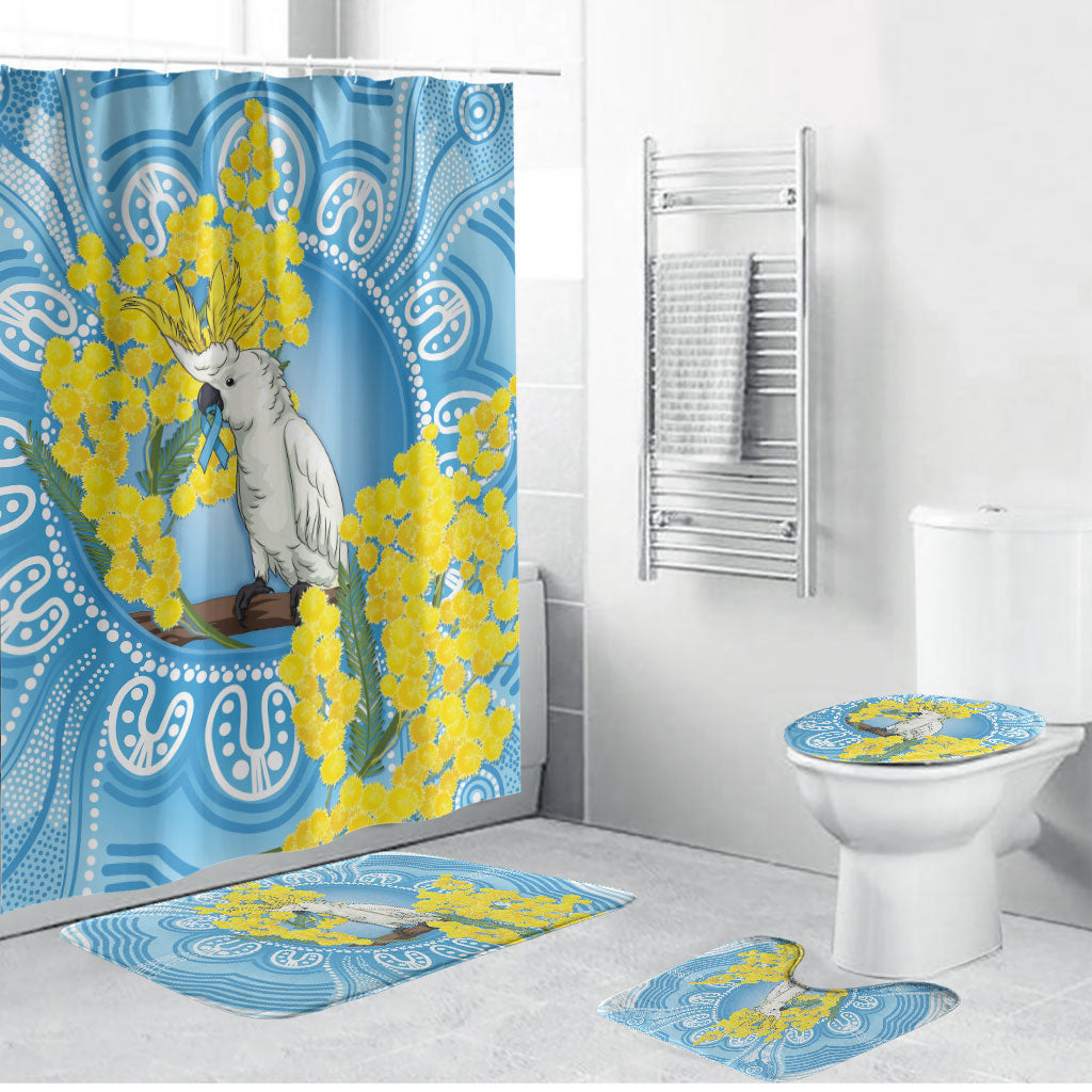 World Diabetes Day Australia Bathroom Set Yellow-crested Cockatoo Golden Wattle Aboriginal