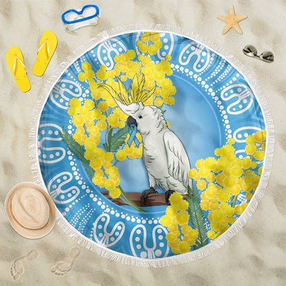 World Diabetes Day Australia Beach Blanket Yellow-crested Cockatoo Golden Wattle Aboriginal