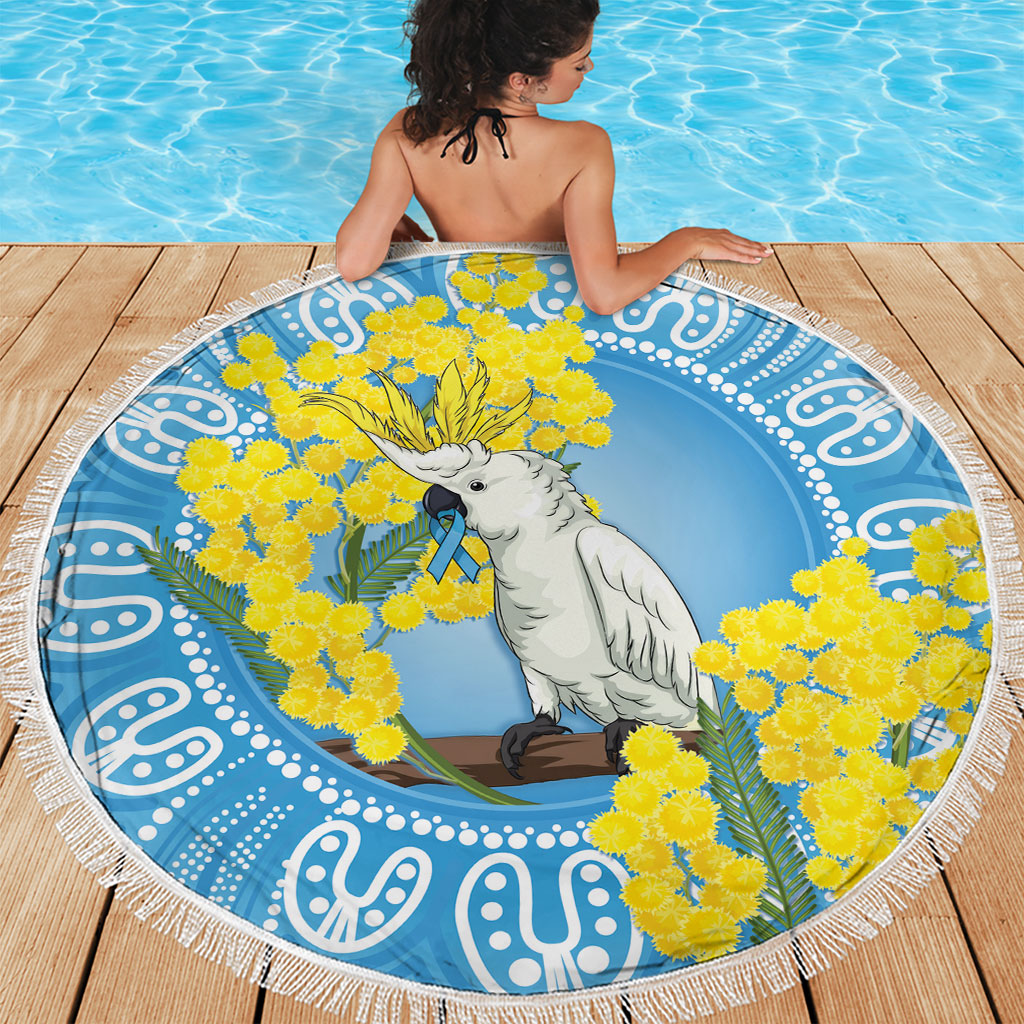 World Diabetes Day Australia Beach Blanket Yellow-crested Cockatoo Golden Wattle Aboriginal