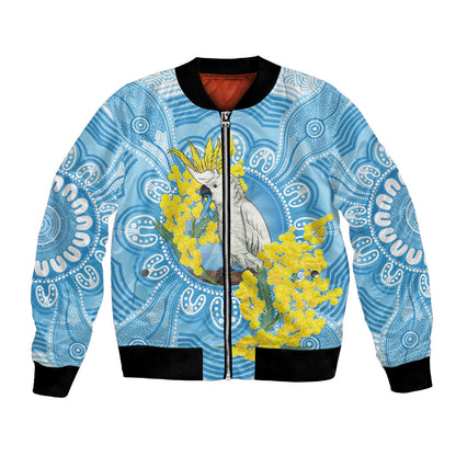 World Diabetes Day Australia Bomber Jacket Yellow-crested Cockatoo Golden Wattle Aboriginal