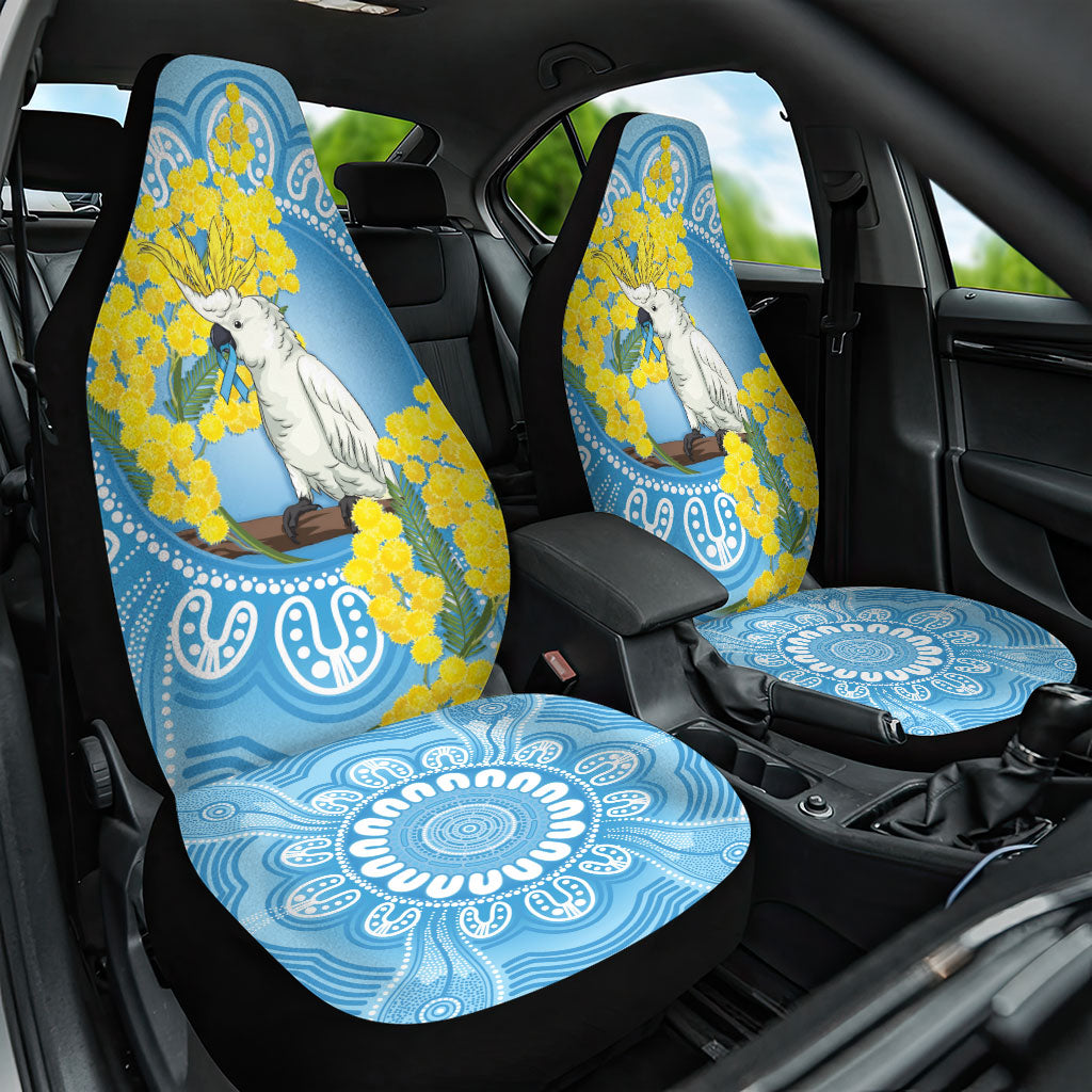 World Diabetes Day Australia Car Seat Cover Yellow-crested Cockatoo Golden Wattle Aboriginal
