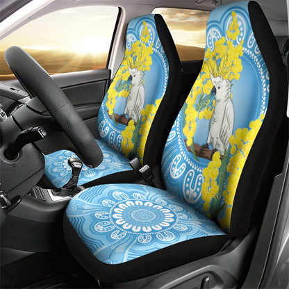 World Diabetes Day Australia Car Seat Cover Yellow-crested Cockatoo Golden Wattle Aboriginal