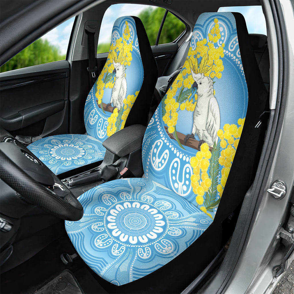 World Diabetes Day Australia Car Seat Cover Yellow-crested Cockatoo Golden Wattle Aboriginal