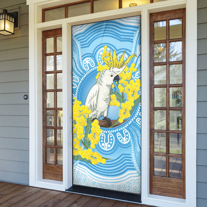 World Diabetes Day Australia Door Cover Yellow-crested Cockatoo Golden Wattle Aboriginal