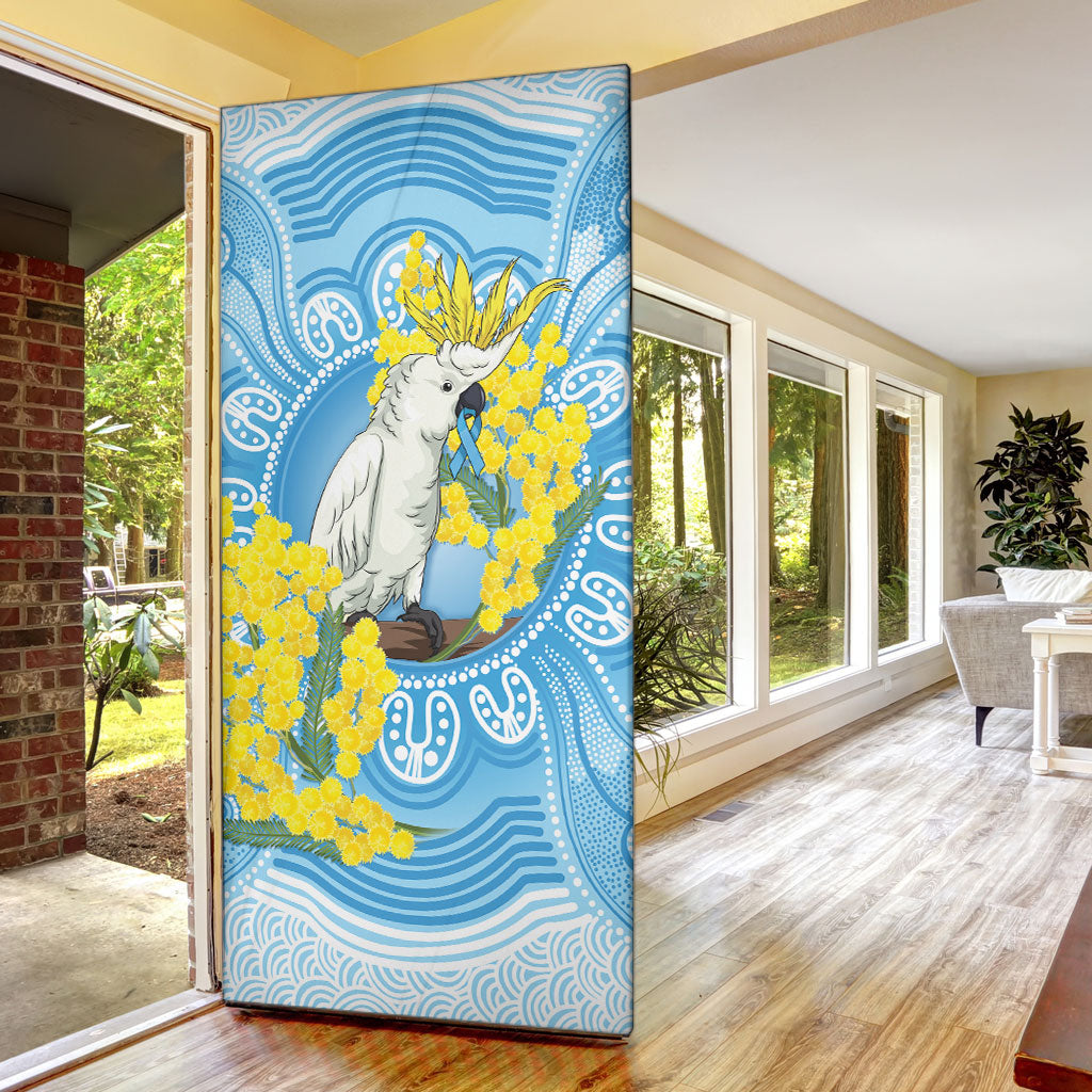 World Diabetes Day Australia Door Cover Yellow-crested Cockatoo Golden Wattle Aboriginal